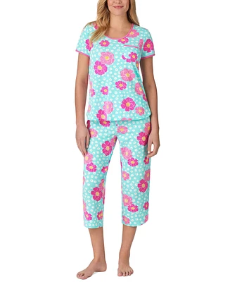 Cuddl Duds Women's 2-Pc. Printed Cropped Pajamas Set