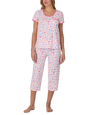 Cuddl Duds Women's 2-Pc. Printed Cropped Pajamas Set