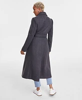 Dkny Women's Notched-Collar Double-Breasted Wrap Coat