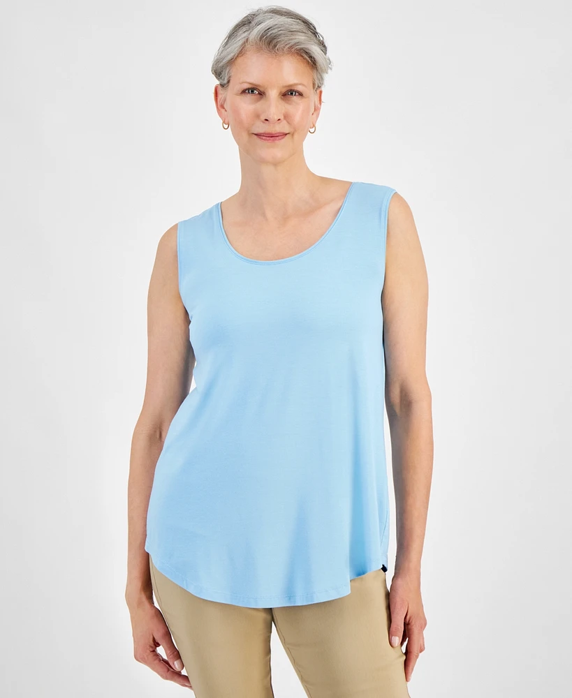 Jm Collection Women's Petite Scoop-Neck Sleeveless Tank Top, Created for Macy's