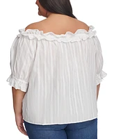 Tommy Hilfiger Plus Cotton Off-The-Shoulder Top