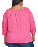 Tommy Hilfiger Plus 3/4-Length Sleeve Top
