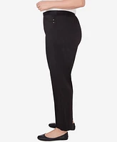 Alfred Dunner Plus Size Opposites Attract Short Length Sateen Pant