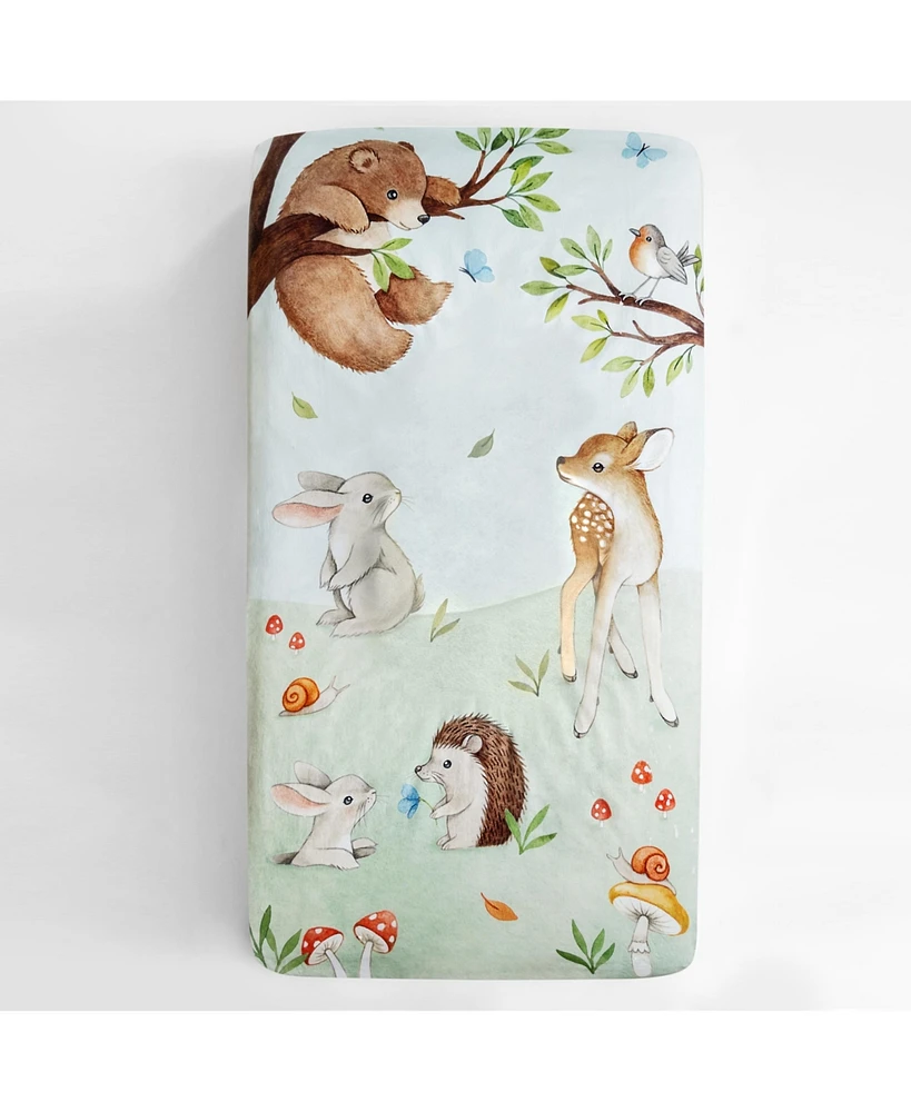 Enchanted Forest Cotton Sateen Fitted Crib Sheet
