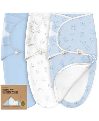 KeaBabies 3pk Soothe Zippy Baby Swaddles 0-3 Months, Newborn Sleep Sacks, Zipper Swaddle, Wearable Swaddle Blanket