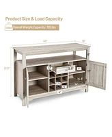 Costway Kitchen Buffet Sideboard with Wine Rack Free Standing Storage Cabinet