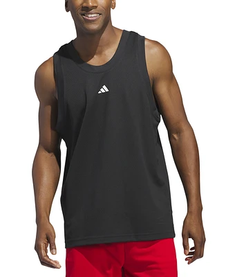 adidas Men's Legends Sleeveless 3-Stripes Logo Basketball Tank