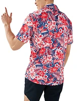 Chubbies Men's Slim Fit Red, White Flowers & Palm Short Sleeve Performance 2.0 Polo Shirt