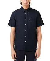 Lacoste Men's Short Sleeve Button-Down Oxford Shirt