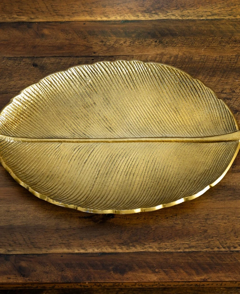 Nearly Natural 16in. Gold Leaf Decorative Accent Tray