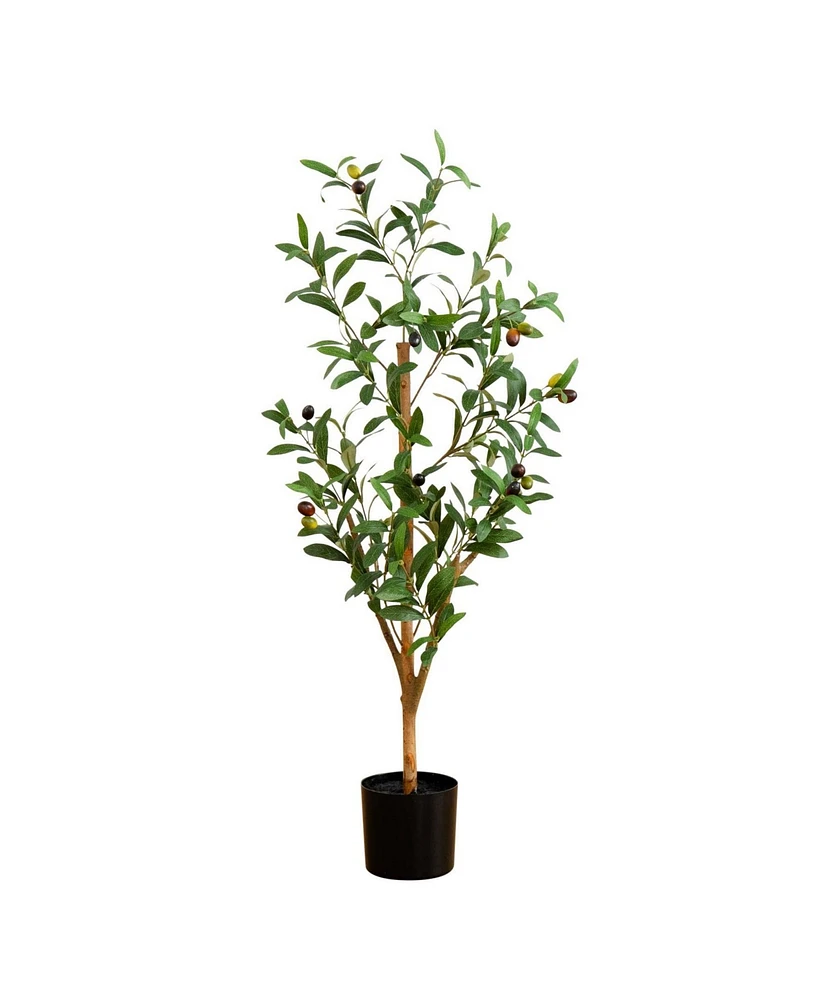 Nearly Natural 3ft. Artificial Olive Tree with Natural Trunk