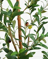 Nearly Natural 5ft. Artificial Olive Tree with Natural Trunk