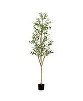 Nearly Natural 6ft. Artificial Olive Tree with Natural Trunk