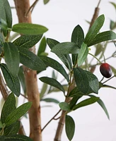 Nearly Natural 8ft. Artificial Olive Tree with Natural Trunk