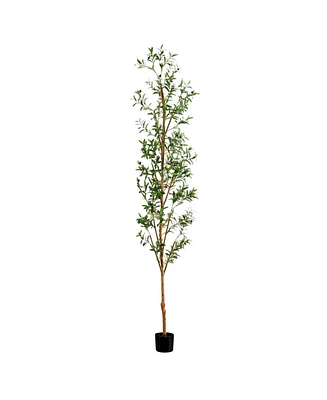 Nearly Natural 9ft. Artificial Olive Tree with Natural Trunk