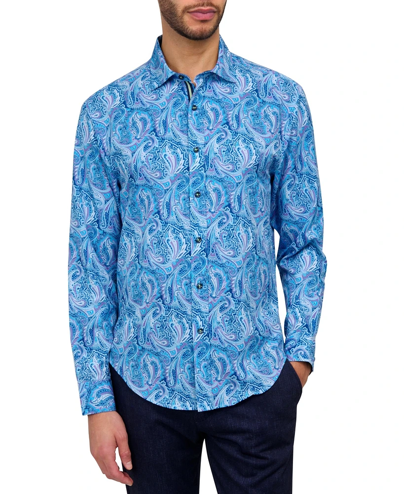 Society of Threads Men's Performance Stretch Paisley Shirt