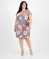 Robbie Bee Plus Size Floral-Print Sarong Dress