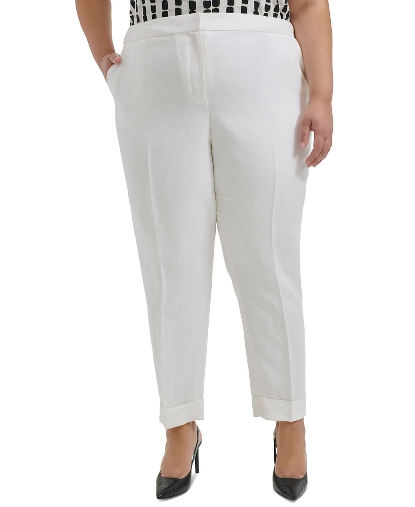 Calvin Klein Plus Size Mid-Rise Cuffed Ankle Pants