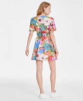 On 34th Women's Printed Elbow-Sleeve Mini Dress