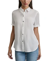 Dkny Jeans Women's Rolled-Sleeve Button-Up Shirt