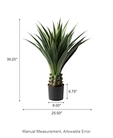 Glitzhome 3.25ft. Faux Agave Plant in Pot