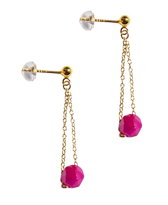 seree Evelynn - Pink quartzite drop earrings