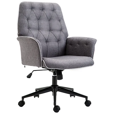 Simplie Fun Vinsetto Linen Office Chair, Adjustable Swivel Desk Chair