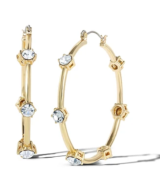 Jessica Simpson Womens Drop and Hoop Earrings - Gold-Tone Earrings with Crystal Embellishments
