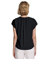 Calvin Klein Women's Short Sleeve Textured Blouse