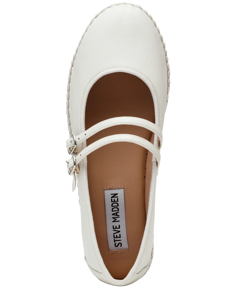 Steve Madden Women's Brinn Mary Jane Platform Espadrille Flats