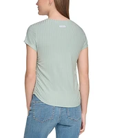 Calvin Klein Jeans Women's Short-Sleeve Side-Ruched Crop Top