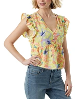 Jessica Simpson Women's Peyton Flutter-Sleeve Tie-Back Top