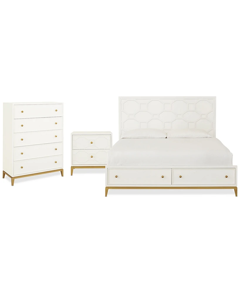 Chelsea 3-Pc. Bedroom Set (Queen Storage Bed, Chest & Nightstand)