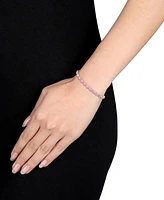 Lab-Grown Pink Sapphire Pear Shape Tennis Bracelet (13-1/2 ct. t.w.) in Rose-Plated Sterling Silver