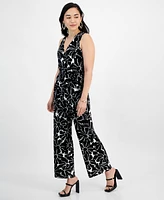 I.n.c. International Concepts Petite Printed Tie-Waist Sleeveless Jumpsuit, Created for Macy's