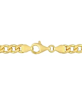 Lab-Grown Emerald Five Stone Figaro Link Bracelet (2-1/4 ct. t.w.) in Yellow-Plated Sterling Silver