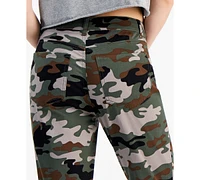 Tinseltown Juniors' Vintage Camo High-Rise Skinny Jeans