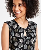 Kasper Women's Shell-Print Keyhole Top