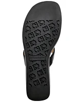 Donna Karan Harlyn Hardware Leather Wedge Sandals