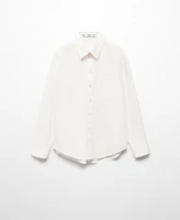 Mango Women's Chest-Pocket Cotton Shirt