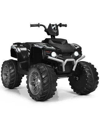 Sugift 12V Kids Ride on Atv with Led Lights and Treaded Tires and Led lights