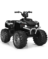 Sugift 12V Kids Ride on Atv with Led Lights and Treaded Tires and Led lights