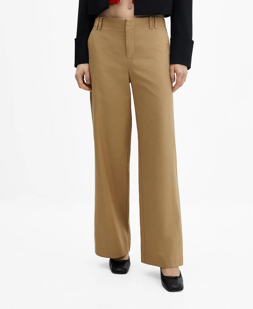 Mango Women's Wide leg Lyocell Pants