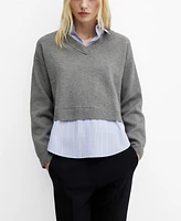 Mango Women's Combined Shirt Sweater