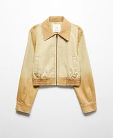 Mango Women's Worn-Effect Bomber Jacket