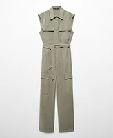 Mango Women's Pockets Detail Cargo Jumpsuit