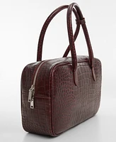 Mango Women's Rectangular Leather Handbag