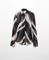 Mango Women's Semi-Transparent Printed Shirt