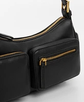 Mango Women's Pockets Detail Shoulder Bag