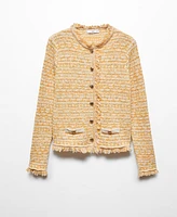 Mango Women's Pocket Tweed Cardigan